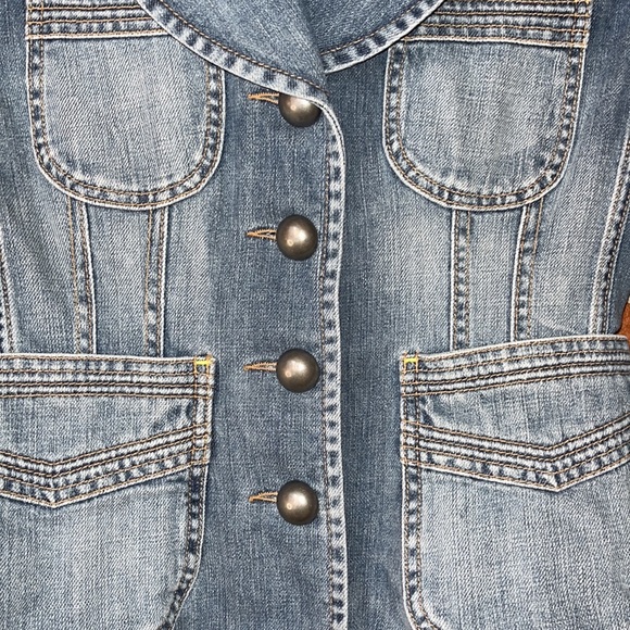 Banana Republic Jean Jacket Cropped 3/4 Length Sleeve Denim, Size 0 - Picture 2 of 9